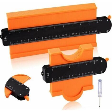 Jauge de Contour, 2pcs Verrouillable 25 et 12 Copieur de Contour Avec Serrure Réglable Copieur de Forme Marquage Pour Précision de Mesure (1/5)