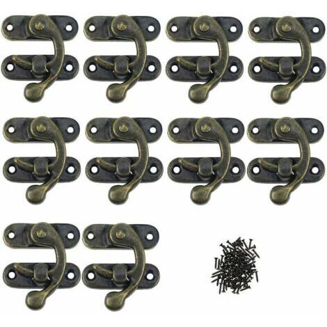 fermeture d'album Scrapbooking 12 Pack Fermoir Loquets de Solide en Métal Charnières des Petits Coffrets en Bois Antique Boucles pour des Boites à Bijoux Fermetures de Esthétiques (1/5)