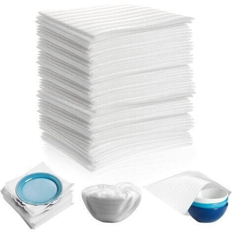 100 PCS Demenagement Feuilles Mousse Papier Bulle Déménagement Carton pour Cartons Déménagement Vaisselle, Plats, Assiettes, Verres Emballage (1/5)