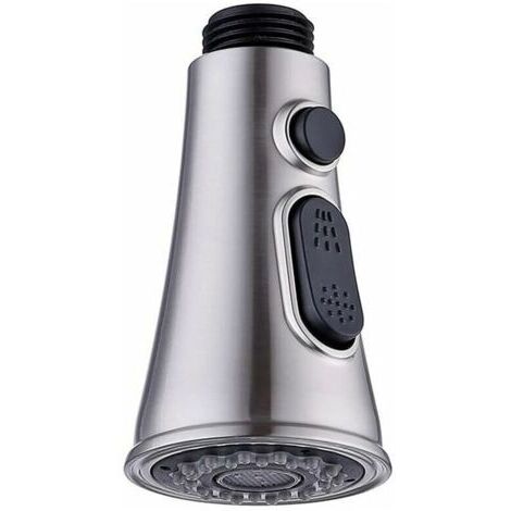 Robinets de cuisine Pommeau de douche de rechange pour mitigeur, pommeau de douche Pommeau de douche 2 jets Chrome Robinet de cuisine Robinet d'évier (1/5)