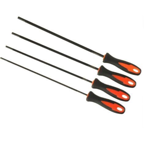 4 Pièces Lime tronconneuse, Lime Chaine tronconneuse,Lime à Cheval pour tronçonneuse, Lime avec poignée, il Existe 4 Tailles de 3,2 mm, 4,0 mm, 4,8 mm, 5,5 mm, adaptée à la tronçonneuse DIY (1/5)