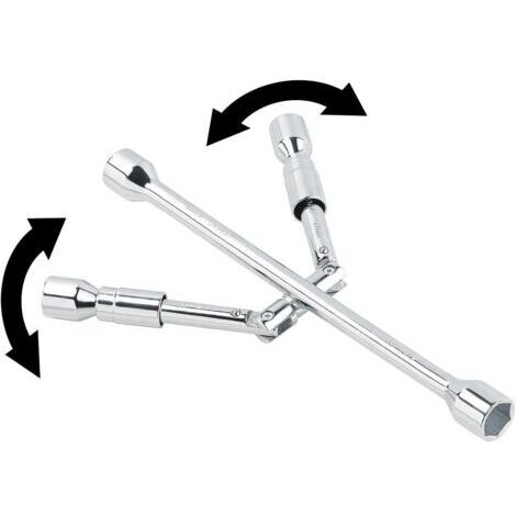 Clé de roue en croix pliable pour écrous 17/19/21/23 mm (1/4)