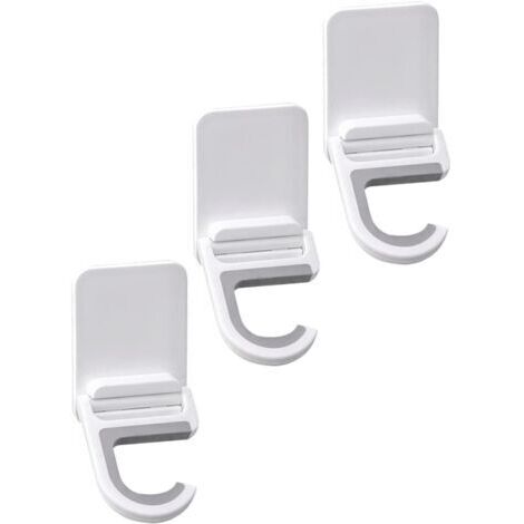 Crochet Adhésif Mural pour Balai Lot de 3 Support sans Perforation Design Pliable Blanc Fortes de Charge Accessoire Cuisine et Salle de Bain Organisation Pratique (1/5)