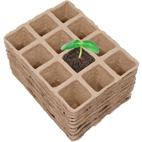 Lot de 12 pots de culture, plateau de démarrage pour le jardin, le potager et les serres, bac à semis (1/5)