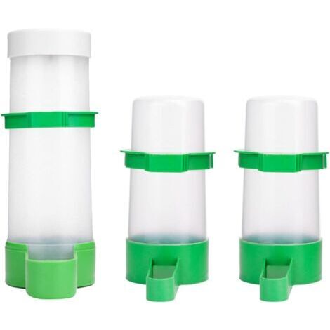 Drinker à eau en 2 pièces + mangeoire à 1 pièce pour perruches pour animaux de compagnie, perruches (buveur d'eau 2 pièces 90 ml + mangeur de 1 pièce 150 ml) (1/5)
