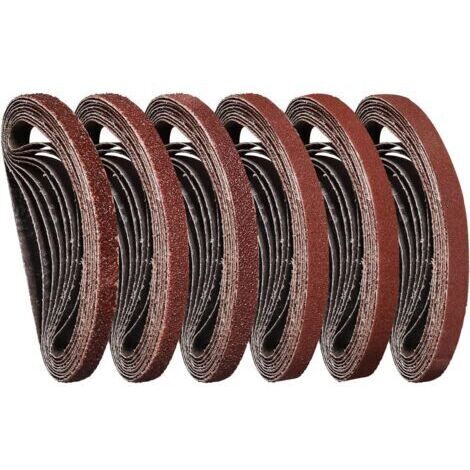 Bande Abrasive 10 x 330 mm(5 x grain 40/60/80/120/180/240 chacun) pour Ponceuses à Bande (30 pièces) (1/5)