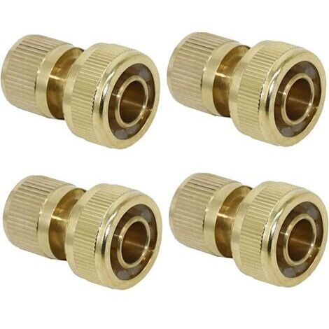 Raccord d'Arrosage 19 mm (3/4") en Laiton, Rapide Raccord Connecteurs pour Tuyau d’arrosage dans Le Jardin(4PACK) (1/5)