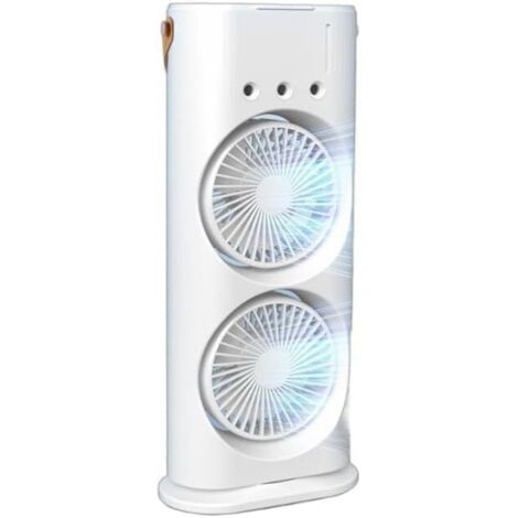 Mini ventilateur USB avec brumisateur - 3 en 1 : ventilateur personnel, refroidisseur d'air évaporatif et petit humidificateur, 3 vitesses réglables (1/4)