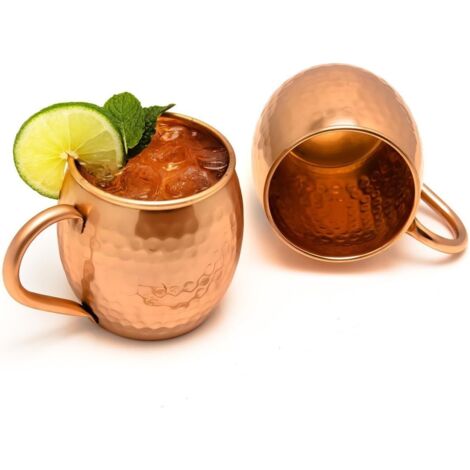 gobelets en cuivre massif 100% fait main de qualité alimentaire en fût de cuivre massif pur 16 oz Verre à cocktail de haute qualité