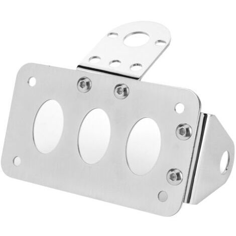 DEESSE SHOP-Support de plaque d'immatriculation de moto, support de feu arrière monté sur le côté, cadre en alliage d'aluminium argenté. (1/5)