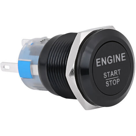 DEESSE SHOP-Fydun Moteur de Voiture Démarrer le Bouton-poussoir Interrupteur LED Visibilité Nocturne Ajustement Universel (Alliage en aluminium de zinc noir) (1/5)