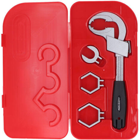 DEESSE SHOP-Outil de démontage de réparation de clé multifonctionnelle, clé professionnelle interchangeable pour tuyau de raccordement de valve de robinet (1/5)