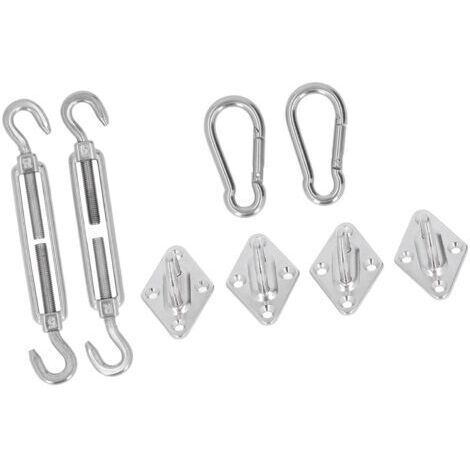 DEESSE SHOP-Kit de Quincaillerie pour Voile D'ombrage, Kit de Fixation pour Auvent Pare-Soleil, Ensemble de Boucles D'installation pour Auvent Rectangulaire et carré 5 Mm (1/5)