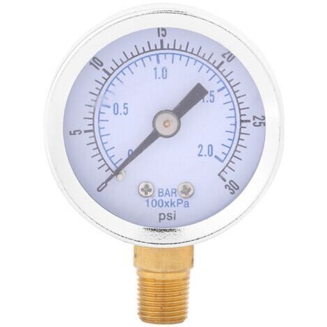 DEESSE SHOP-0-30psi 0-2bar Mini cadran eau huile compresseur mètre manomètre hydraulique (1/5)
