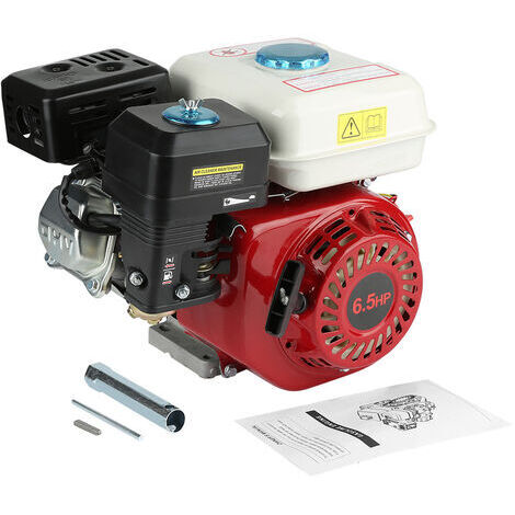 DEESSE SHOP-Moteur thermique 4 temps 6,5 HP – Démarrage par traction – 196cc – Alésage 68mm – Arbre 20mm pour applications professionnelles (1/5)