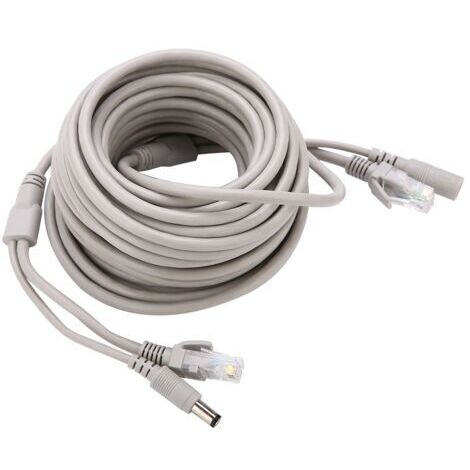 DEESSE SHOP-Câble RJ45 et alimentation 5M/10M/15M/20M – Cat 5 pour caméras IP et systèmes NVR – 10Mbps/100Mbps – Connecteurs RJ-45 et 2,1mm - 10Mbps100Mbps (1/5)