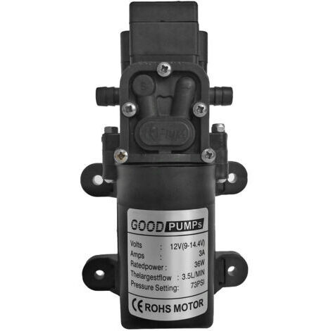 DEESSE SHOP-Pompe à eau auto-amorçante 12V – Débit 2-3,5 L/min – Pression jusqu'à 4 kg – Pour camping, bateau, jardin, RV – Installation facile