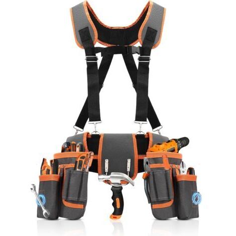 DEESSE SHOP-Ceinture porte-outils 18 poches – Tissu Oxford 600D anti-usure – Tour de taille réglable 81-167 cm – Poches magnétiques pour accès rapide (1/5)
