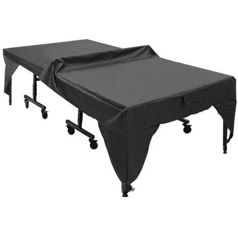 DEESSE SHOP-Couverture de table de ping-pong imperméable à l'eau et à l'épreuve de la poussière de patio de cour extérieure noir 280x153x73cm (1/5)