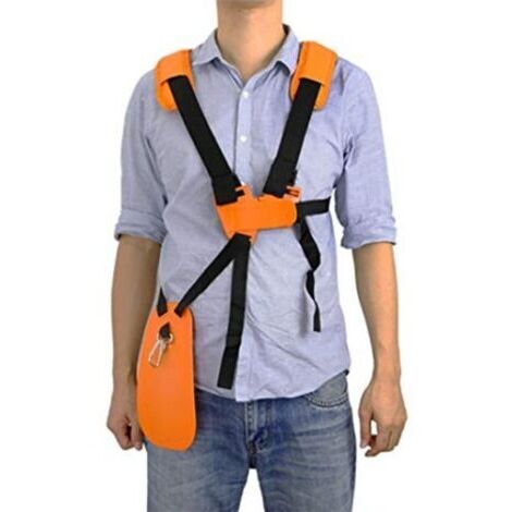 DEESSE SHOP-Harnais de Débroussailleuse Orange Str Trimmer Double Bandoulière pour Travaux de Jardin (1/5)