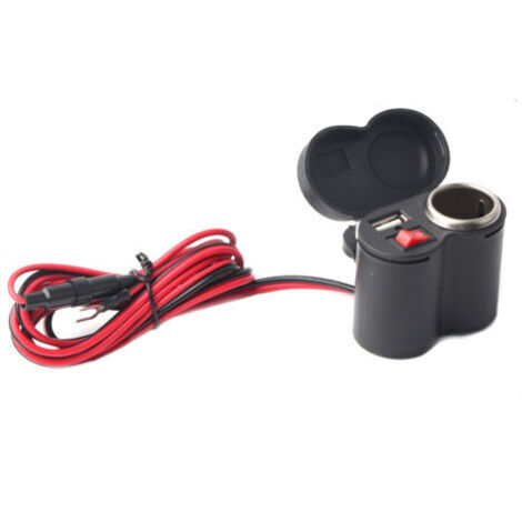 DEESSE SHOP-Chargeur USB 12-45V téléphone Prise d'alimentation USB Port Allume-Cigare pour Moto Moto Scooter (1/5)