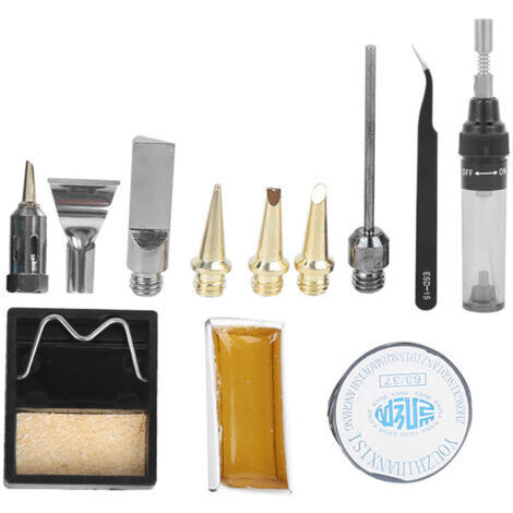 DEESSE SHOP-Kit de fer à souder au gaz, stylo de fer à souder à température réglable, bague à souder, support, pince à épiler, colophane, type stylo fer à souder au gaz méthane Ensembles de combinaiso (1/5)