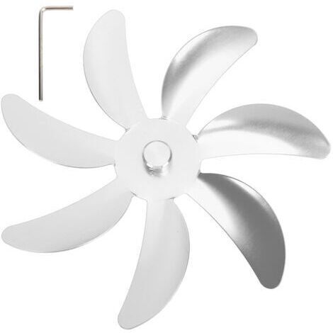 DEESSE SHOP-Ventilateur de poêle, lame en alliage d'aluminium, 7 pales, Installation facile, remplacement universel de cheminée pour argent (1/5)