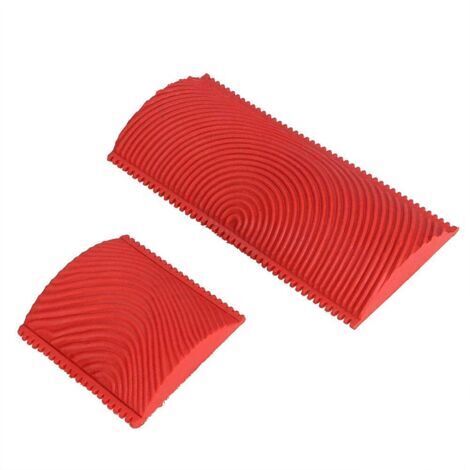 DEESSE SHOP-2pcs / Set Bois Outil de Granulation en Caoutchouc Outils de Peinture Brosse Pinceau Effet de Grain pour Bricolage décoration Murale (1/5)