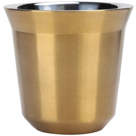 DEESSE SHOP-aqxreight Tasse à café Isolée en Acier Inoxydable 304, Tasse à Double Couche, pour la Maison, café, or (Titane)