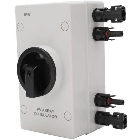 DEESSE SHOP-1000V 32A Solaire PV DC Isolateur Disconnect Switch, IP66 Système Solaire Imperméable Combiner Box Solaire Isolateur PV pour RV, Bateaux, Système D'alimentation Solaire A (1/5)
