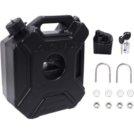 DEESSE SHOP-Jerrican essence 5L noir – Matériau ABS résistant aux chocs – Pour motos, ATV, UTV – Stockage carburant et liquides divers - LIFE 5 L (1/5)