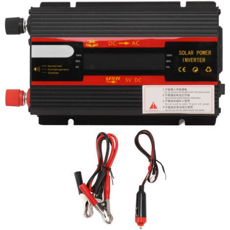 DEESSE SHOP-Convertisseur de Puissance de Voiture Onduleur Solaire, Universel Double Tension 12V 24V‑220V Onduleur Solaire de Voiture avec Écran LCD 600W