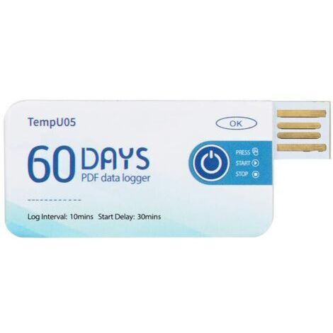 DEESSE SHOP-TempU05 Enregistreur de Données de Température à Usage Unique Enregistreur de Température USB Jetable Rapport PDF pour les Médicaments Alimentaires Produits Chimiques (TempU05)