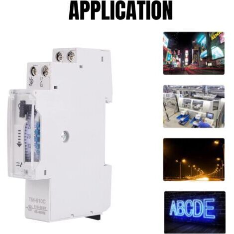 DEESSE SHOP-Minuterie horaire 220V – Précision ± 3sec/jour – Montage DIN – Charge 16A – Fonctionnement manuel/automatique – Pour éclairage économique - TM610C (1/5)