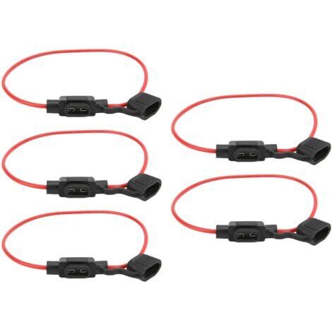 DEESSE SHOP-5 pièces porte-fusible 12V 30A réfractaire étanche pliable amovible anti-poussière en ligne porte-fusibles (1/5)