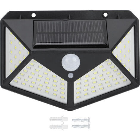 DEESSE SHOP-100LED solaire capteur de mouvement lumière étanche applique murale lampadaire pour jardin extérieur (1/5)