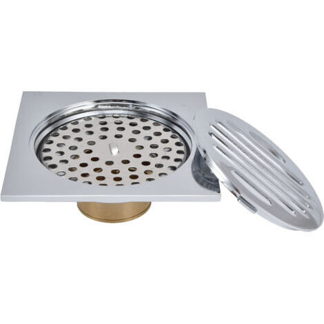 DEESSE SHOP-Siphon de sol carré en cuivre résistant aux odeurs, siphon de sol à gravité auto-scellant pour balcons de cuisine de salle de bains (1/5)
