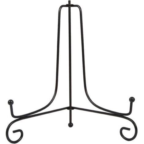 DEESSE SHOP-Présentoir de Fer, chevalet plaque funeraire, 1 pièces support de plaque noire pour affichage, support de cadre photo, support d'affichage classique de chevalet de fer pour plaque (8 inch) (1/3)