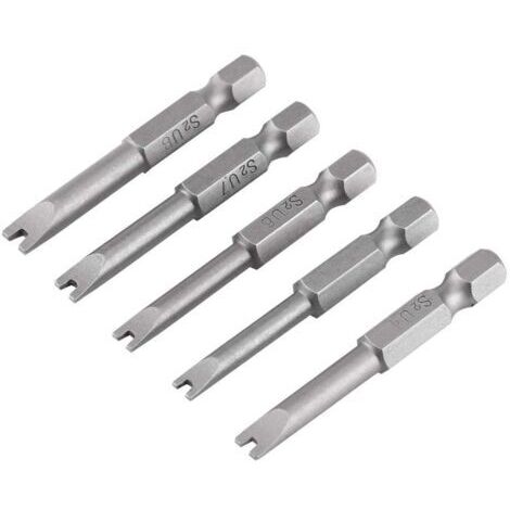DEESSE SHOP-Embout De Tournevis U Fourche, Embout Visseuse Speciaux Magnetique à Tige Hexagonale 1/4 ", Paquet De 5 Embouts de Tournevis en Acier Allié S2 (1/5)