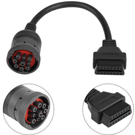 DEESSE SHOP-Adaptateur d'interface de diagnostic de camion, interface de diagnostic de camion femelle 16 broches OBD2 câble adaptateur 9 broches pour outil de Diagnostic automobile A (1/5)