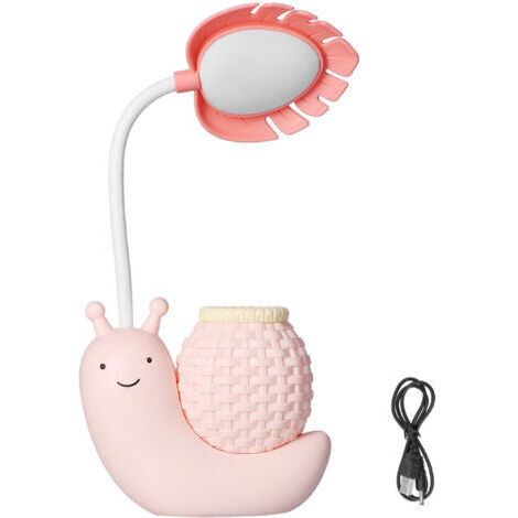 DEESSE SHOP-Lampe de bureau LED avec porte-stylo Fonction multiple charge USB Lampe de bureau mignonne pour étudiants KidsPink (1/5)