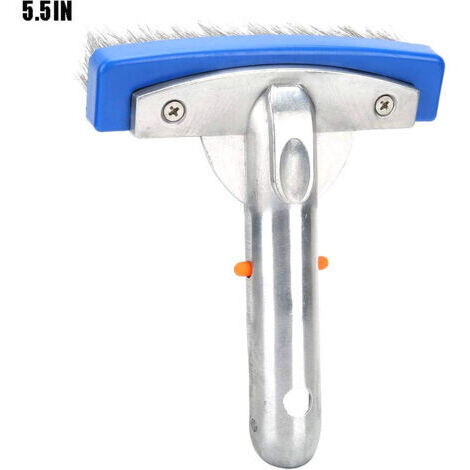 DEESSE SHOP-Brosse de piscine en acier inoxydable 12,7cm – Nettoyage efficace des algues et débris – Angle de 45° pour accès facile sous l'eau (1/5)