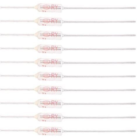 DEESSE SHOP-Lot de 10 fusibles thermiques TF 72-250 ℃ coque en métal Fusible thermique Arrêt 250 V AC 10 A (85 °C).