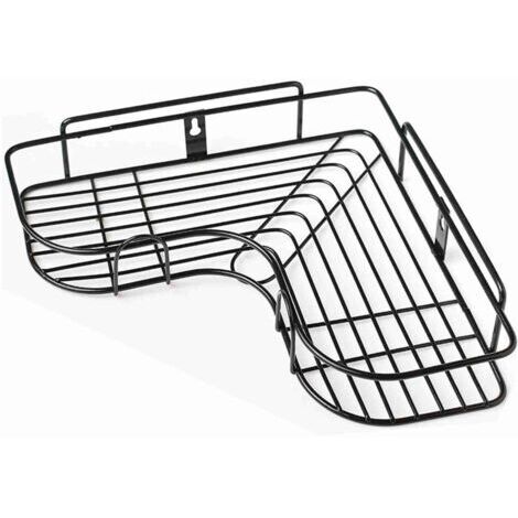 DEESSE SHOP-Étagère de douche d'angle, rangement mural triangulaire pour salle de bain, cuisine, balcon, noir (1/5)