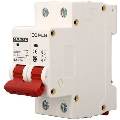 DEESSE SHOP-Disjoncteur Miniature, Protection contre les Surcharges de Disjoncteur DC d'extinction d'arc DC 500V pour Système d'alimentation (63A) (1/5)