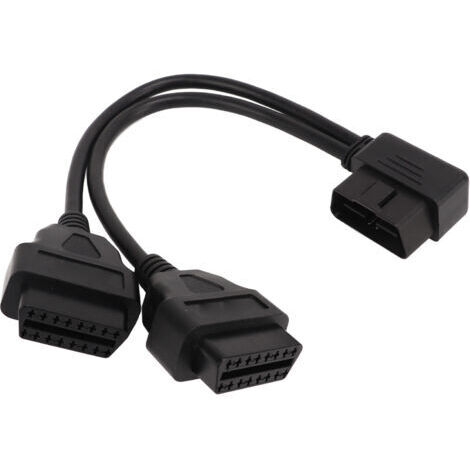 Répartiteur OBD2 1 en 2 Y, câble d'extension 16 broches, adaptateur de cordon d'extension de Diagnostic de voiture adapté au Port Obdii 12V 24V. (1/5)