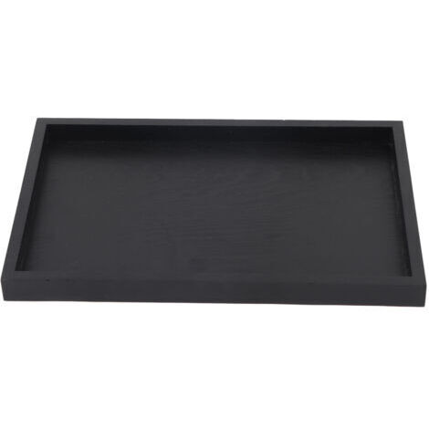 Plateau de Service en Bois, Rectangle à thé en Bois Massif Collation Coffee Sent Assiette de Service avec des Bords Surélevés pour Le café Maison (25 18 2cm) (1/5)