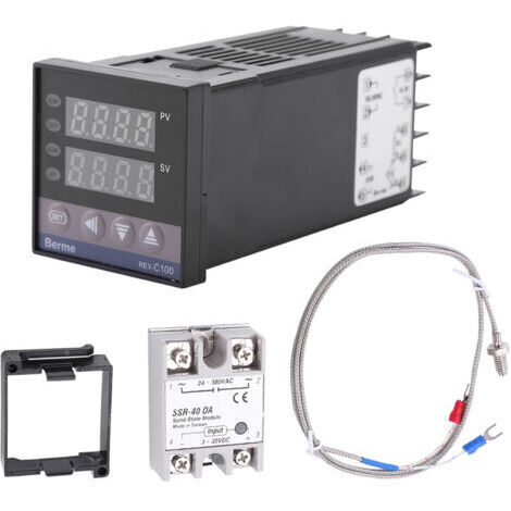Thermostat numérique, 0 ℃ 1300 ℃ Alarme REX-C100 PID numérique LED Contrôleur de température Kits AC110V-240V (1/5)