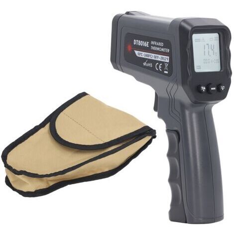 Thermomètre portatif 12:1 50:1 Rapport de distance mesuré Affichage LCD Pistolet de jauge de température de chaleur -50-1600℃ (1/5)