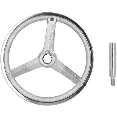 Volant de Tour 22 X 250 Mm avec Poignée Tournante Volant Rond en Métal à 3 Rayons Poignée Tournante Amovible pour Fraiseuses Tours Rectifieuses